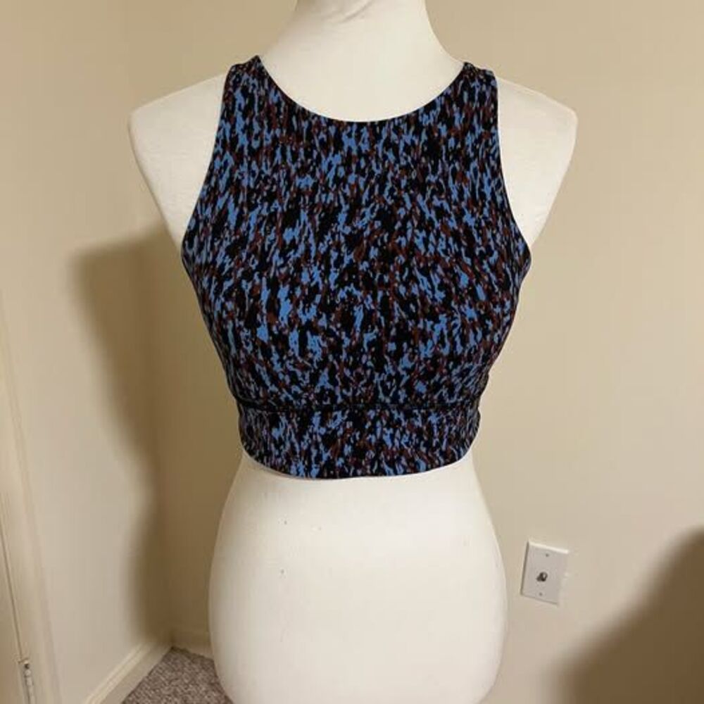 Lululemon Sports Bra Criss Cross Back Blue Camo - size 8